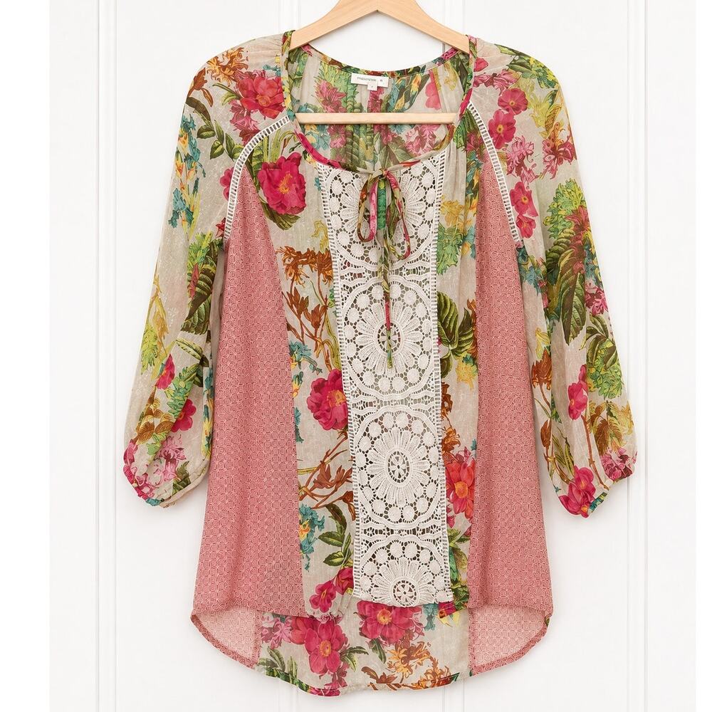 Anthropologie Meadow Rue Floral Lace Boho Blouse Women’s Small